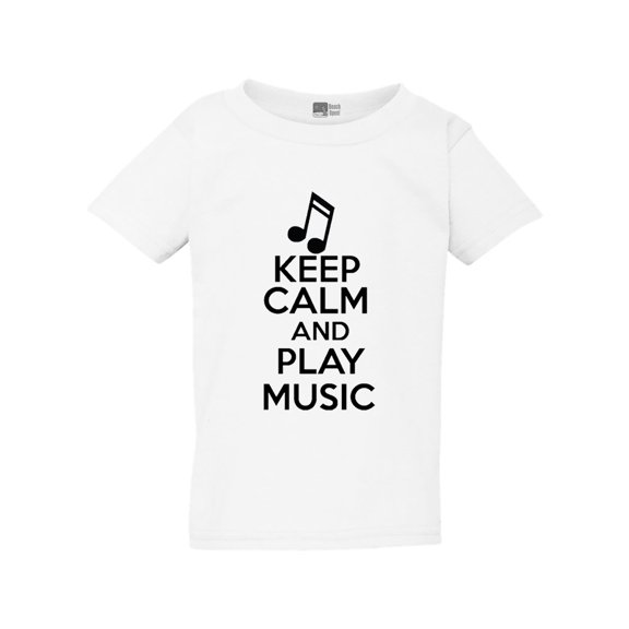 Keep Calm And Play Music Musician Note Toddler Kids T-Shirt Tee