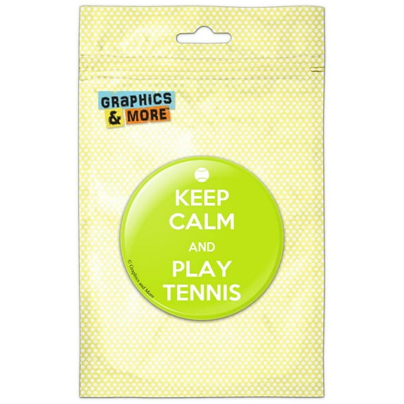 Keep Calm And Play Tennis Sports Refrigerator Button Magnet