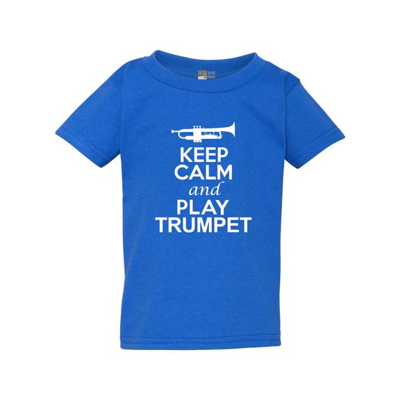 Keep Calm And Play Trumpet Brass Music Lovers Toddler Kids T-Shirt Tee
