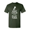 thumbnail image 1 of Keep Calm And Play Tuba Music Lover Musician DT Adult T-Shirt Tee, 1 of 2