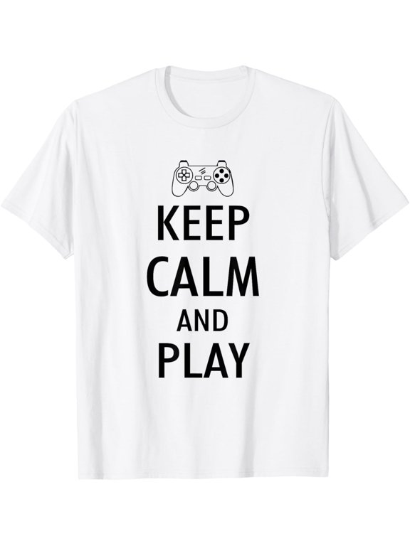 Keep Calm And Play Video Game Player Gaming Gamer Nerd Pc T-Shirt mens t shirt,white,women,funny,misfits,men,journey