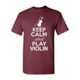 thumbnail image 1 of Keep Calm And Play Violin Music Lover Musician DT Adult T-Shirt Tee, 1 of 2