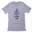 thumbnail image 1 of Keep Calm And Purr On Cat Lover Classic Graphic Men's Grey T-Shirt, 1 of 2