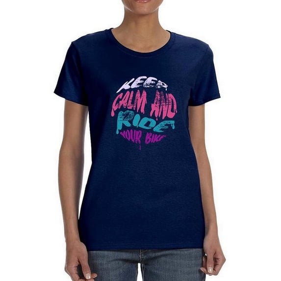 Keep Calm And Ride Your Bike Shaped T-Shirt Women -Image by Shutterstock, Female XX-Large