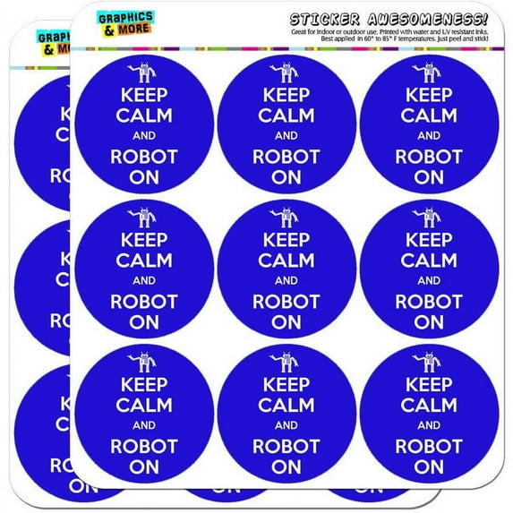 Keep Calm And Robot On 18 2" Planner Calendar Scrapbooking Crafting Stickers