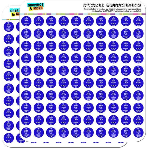 Keep Calm And Robot On 200 1/2" (0.5") Planner Calendar Scrapbooking Crafting Stickers