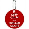 thumbnail image 1 of Keep Calm And Roller Skate Derby Round Luggage ID Tag Card for Suitcase or Carry-On, 1 of 1