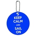 thumbnail image 1 of Keep Calm And Sail On Anchor Round ID Card Luggage Tag, 1 of 1