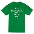 thumbnail image 1 of "Keep Calm And Salm On" Salmon Graphic At Center Chest Men's T-shirt, 1 of 2