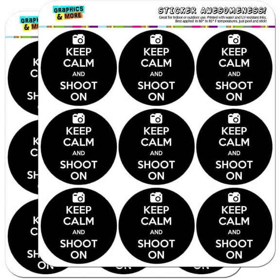 Keep Calm And Shoot On Camera Photography 18 2" Planner Calendar Scrapbooking Crafting Stickers