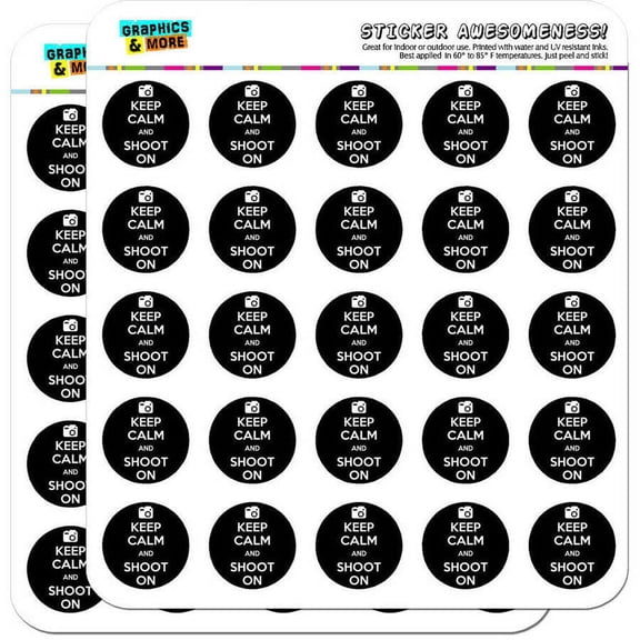 Keep Calm And Shoot On Camera Photography 50 1" Planner Calendar Scrapbooking Crafting Stickers