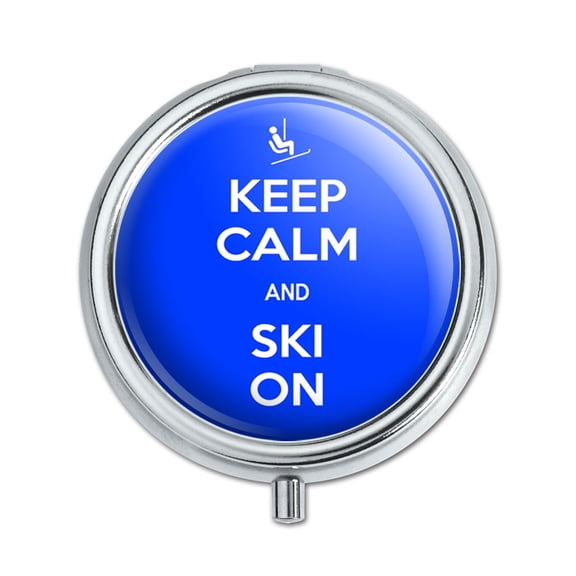 Keep Calm And Ski On Pill Box