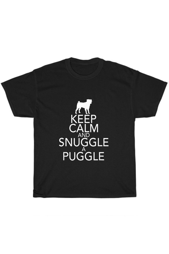 Keep Calm And Snuggle A Puggle Pug Dog Pet Animal Lover T-Shirt Unisex Tee Gift