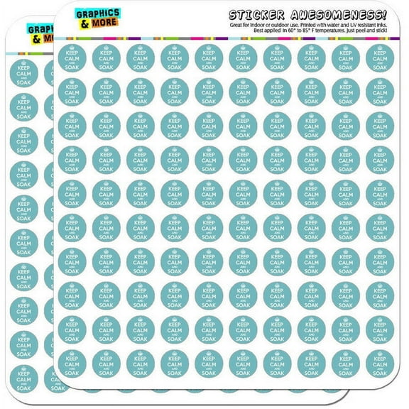 Keep Calm And Soak Bubble Bath 200 1/2" (0.5") Planner Calendar Scrapbooking Crafting Stickers