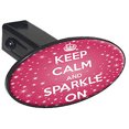 thumbnail image 1 of Keep Calm And Sparkle On 1.25" Oval Tow Trailer Hitch Cover Plug Insert, 1 of 1