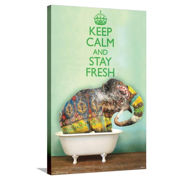 Keep Calm And Stay Fresh Canvas Wall Poster, 22.375" x 34"