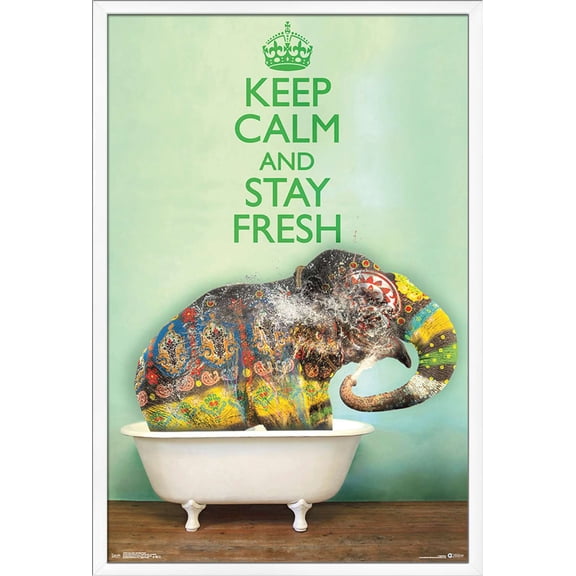 Keep Calm And Stay Fresh Wall Poster, 22.375" x 34", Framed