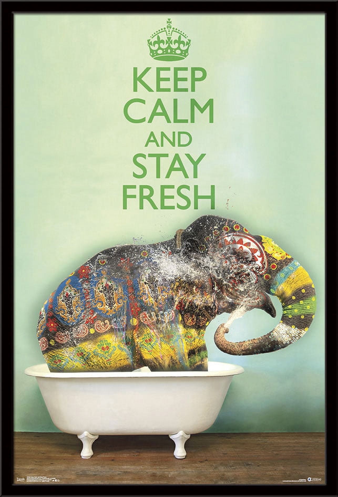 Keep Calm And Stay Fresh Wall Poster, 22.375" x 34", Framed
