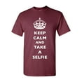 thumbnail image 1 of Keep Calm And Take A Selfie Crown King Camera Funny DT Adult T-Shirt Tee, 1 of 2