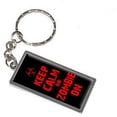 thumbnail image 1 of Keep Calm And Zombie On Biohazard Red On Black Keychain Key Chain Ring, 1 of 1