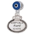 thumbnail image 1 of Keep Calm Aunt is Here - Blue Evil Eye Charm Bead, 1 of 1