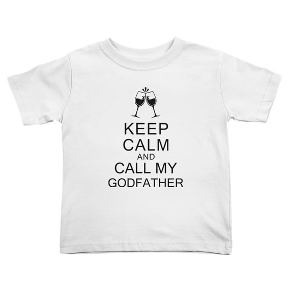 Keep Calm Call Godfather Cute Toddler T-Shirts for Boys Girls (White, Youth L)