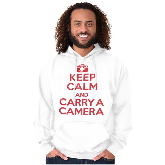 Keep Calm Carry A Camera Photographer Hoodie Sweatshirt Women Men Brisco Brands M