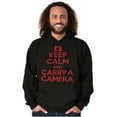 thumbnail image 1 of Keep Calm Carry A Camera Photographer Unisex Plus Fleece Graphic Hoodie Brisco Brands 3X, 1 of 5