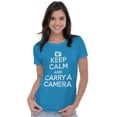 thumbnail image 1 of Keep Calm Carry A Camera Photographer Womens Fitted Plus Size Graphic Tee Brisco Brands 2X, 1 of 5