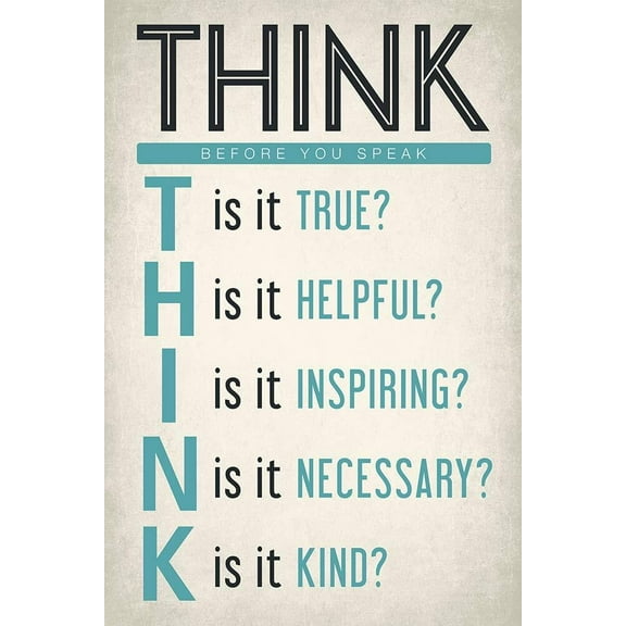 Keep Calm Collection Think Before You Speak, motivational classroom poster