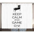 thumbnail image 1 of Ambesonne Keep Calm Curtains 2 Panel Set, Pinball Machine Fun, 108" x 90", Black White, 1 of 3