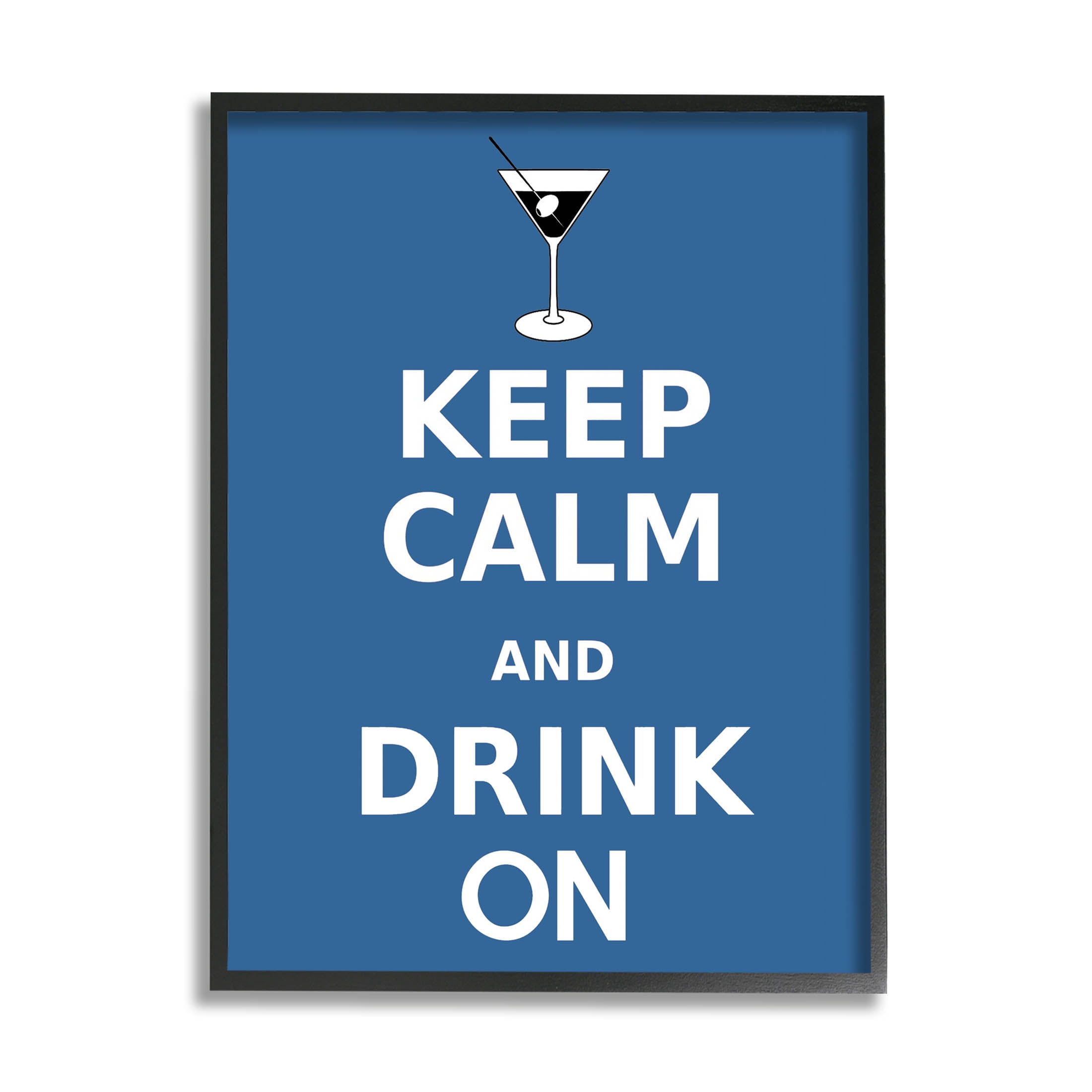 Keep Calm & Drink On Martini Food & Beverage Graphic Art Black Framed Art Print Wall Art