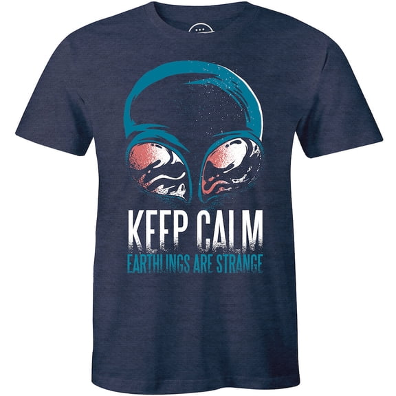 Keep Calm Earthling Are Strange - Alien UFO T-shirt Tee