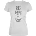 thumbnail image 1 of Keep Calm Finally Legal 21st White Juniors Soft T-Shirt - 2X-Large, 1 of 1