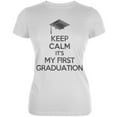 thumbnail image 1 of Keep Calm First Graduation White Juniors Soft T-Shirt - Large, 1 of 1