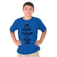 thumbnail image 1 of Keep Calm Fish On Fishing Enthusiast Boys Kids T Shirt Tees Tops Teen Brisco Brands XS, 1 of 6