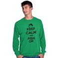 thumbnail image 1 of Keep Calm Fish On Fishing Enthusiast Men's Long Sleeve Tee T Shirt Brisco Brands S, 1 of 6