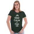 thumbnail image 1 of Keep Calm Fish On Fishing Enthusiast Women's T Shirt Ladies Tee Brisco Brands 2X, 1 of 6