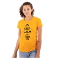 thumbnail image 1 of Keep Calm Fish On Fishing Enthusiast Women's T Shirt Ladies Tee Brisco Brands 2X, 1 of 6