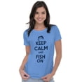 thumbnail image 1 of Keep Calm Fish On Fishing Enthusiast Women's T Shirt Ladies Tee Brisco Brands L, 1 of 6