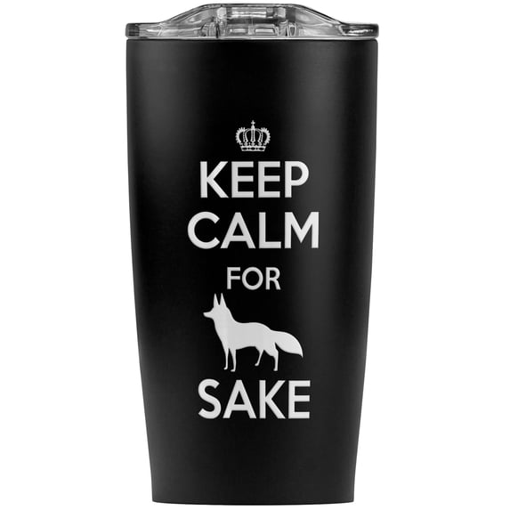 Keep Calm For Fox Sake Funny Stainless Steel 20 oz Travel Tumbler, Vacuum Insulated & Double Wall with Leakproof Sliding Lid | Great for Coffee/Hot Drinks and Cold Beverages