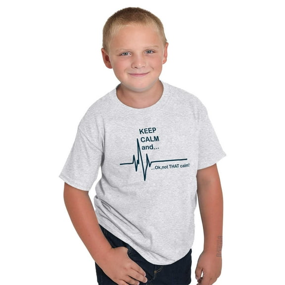 Keep Calm Funny EMT Humor Crewneck T Shirts Boy Girl Teen Brisco Brands L