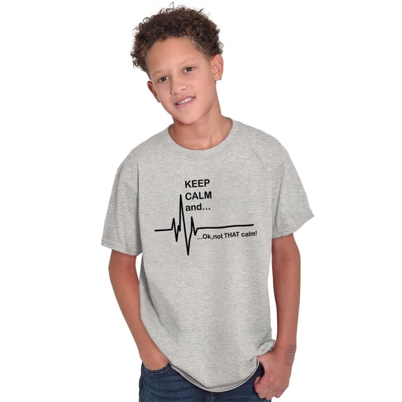 Keep Calm Funny EMT Humor Crewneck T Shirts Boy Girl Teen Brisco Brands M