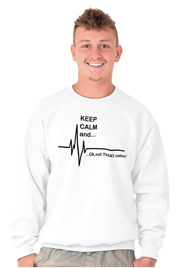 Keep Calm Funny EMT Humor Unisex Plus Fleece Graphic Sweatshirt Brisco Brands 2X