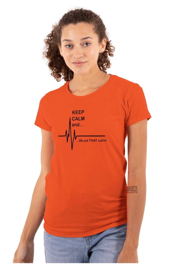 Keep Calm Funny EMT Humor Womens Fitted Plus Size Graphic Tee Brisco Brands 2X