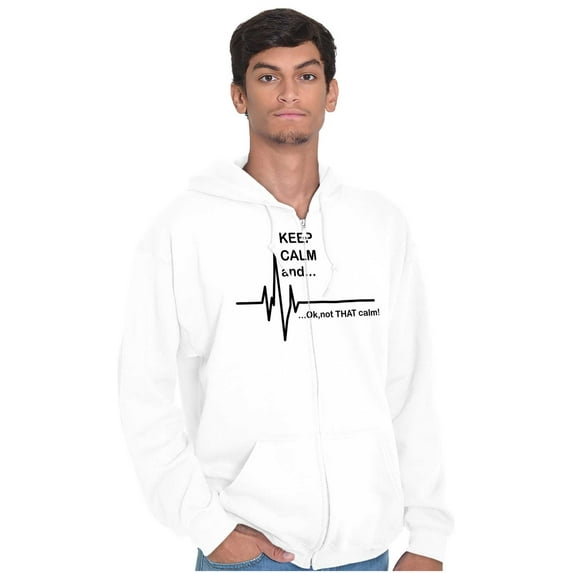 Keep Calm Funny EMT Humor Zip Up Hoodie Men's Women's Brisco Brands L