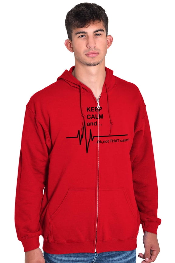 Keep Calm Funny EMT Humor Zip Up Hoodie Men's Women's Brisco Brands M
