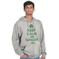 thumbnail image 1 of Keep Calm Ginger On St Pattys Humor Unisex Fleece Graphic Zip Up Hoodie Brisco Brands 3X, 1 of 3