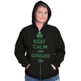 thumbnail image 1 of Keep Calm Ginger On St Pattys Humor Zip Up Hoodie Men's Women's Brisco Brands S, 1 of 6