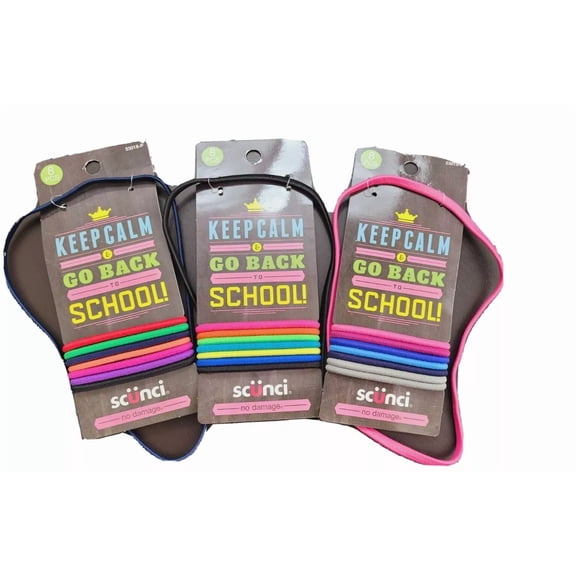 Keep Calm & Go Back to School Edition Kids Hair Ties & Headbands Assorted Colors 24ct